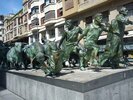 Denkmal an den Stierlauf in Pamplona