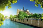 Blick über die Seine auf Notre Dame in Paris