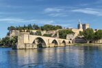 Avignon mit Brücke Pont St. Benezet und Papstpalast