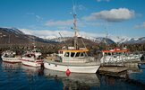 Fischerboote in einem kleinen Dorf auf Island